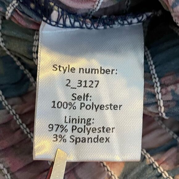 Mia Joy Joyfolie Rehanne Midnight Blue Floral Set Smocked Top Midi Skirt XS - Picture 11 of 12